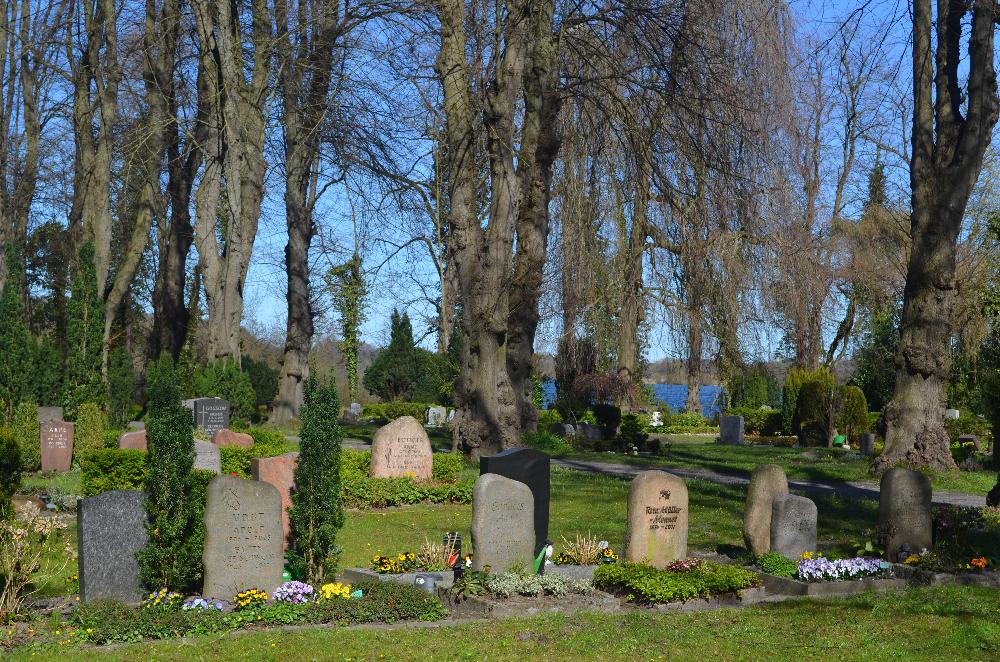 Frühling: Blick Friedhof Segeberger See